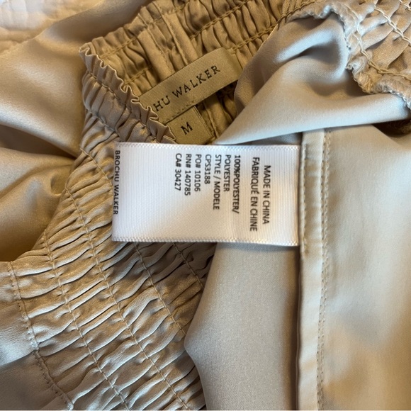 Brochu Walker Gorja Pant Satin Pull On Quiet Luxury Holiday Dust Ivory Medium - Picture 11 of 12